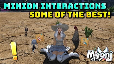 Ffxiv minion interactions - Use item to acquire the tinker's bell minion. Available for Purchase: Yes. Unsellable Market Prohibited. Use to Acquire. Tinker's Bell. Obtained From. Required Items Selling NPC; Archaeotania's Horn 6. Fathard. Eulmore (X: 10.1 Y: 11.7) Copy Name to Clipboard. Name ...